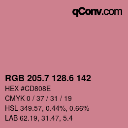 カラーコード: RGB 205.7 128.6 142 | qconv.com