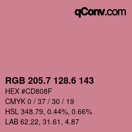 カラーコード: RGB 205.7 128.6 143 | qconv.com