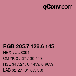 カラーコード: RGB 205.7 128.6 145 | qconv.com