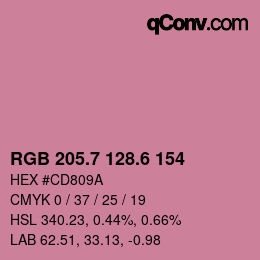 カラーコード: RGB 205.7 128.6 154 | qconv.com