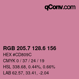 カラーコード: RGB 205.7 128.6 156 | qconv.com