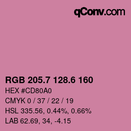 カラーコード: RGB 205.7 128.6 160 | qconv.com