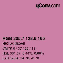 カラーコード: RGB 205.7 128.6 165 | qconv.com