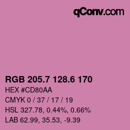 カラーコード: RGB 205.7 128.6 170 | qconv.com