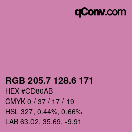 カラーコード: RGB 205.7 128.6 171 | qconv.com