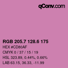 カラーコード: RGB 205.7 128.6 175 | qconv.com