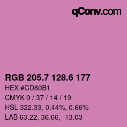 カラーコード: RGB 205.7 128.6 177 | qconv.com