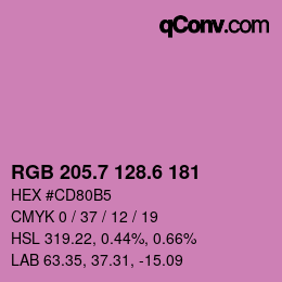 カラーコード: RGB 205.7 128.6 181 | qconv.com