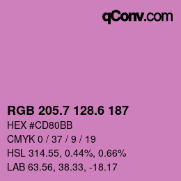 カラーコード: RGB 205.7 128.6 187 | qconv.com