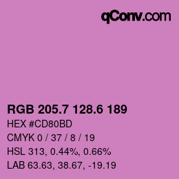 カラーコード: RGB 205.7 128.6 189 | qconv.com