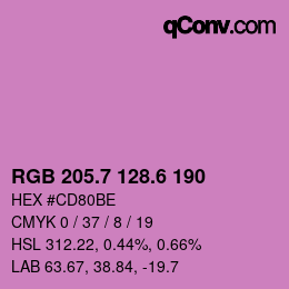 カラーコード: RGB 205.7 128.6 190 | qconv.com