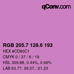 カラーコード: RGB 205.7 128.6 193 | qconv.com