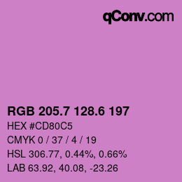 カラーコード: RGB 205.7 128.6 197 | qconv.com