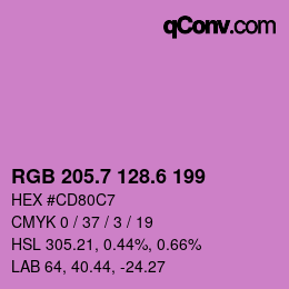 カラーコード: RGB 205.7 128.6 199 | qconv.com
