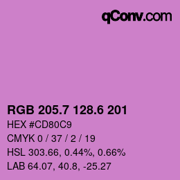 カラーコード: RGB 205.7 128.6 201 | qconv.com