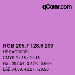 カラーコード: RGB 205.7 128.6 209 | qconv.com