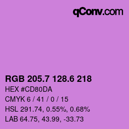 カラーコード: RGB 205.7 128.6 218 | qconv.com