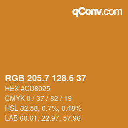 カラーコード: RGB 205.7 128.6 37 | qconv.com