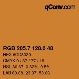 カラーコード: RGB 205.7 128.6 48 | qconv.com