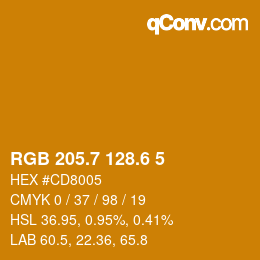 カラーコード: RGB 205.7 128.6 5 | qconv.com
