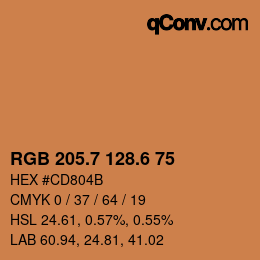 カラーコード: RGB 205.7 128.6 75 | qconv.com