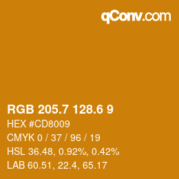 カラーコード: RGB 205.7 128.6 9 | qconv.com