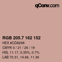 カラーコード: RGB 205.7 162 152 | qconv.com