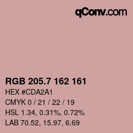 カラーコード: RGB 205.7 162 161 | qconv.com