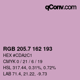 カラーコード: RGB 205.7 162 193 | qconv.com
