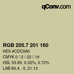 カラーコード: RGB 205.7 201 160 | qconv.com