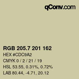 カラーコード: RGB 205.7 201 162 | qconv.com