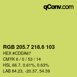 カラーコード: RGB 205.7 218.6 103 | qconv.com