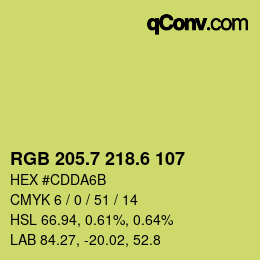 カラーコード: RGB 205.7 218.6 107 | qconv.com