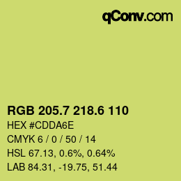 カラーコード: RGB 205.7 218.6 110 | qconv.com