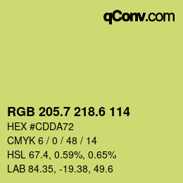 カラーコード: RGB 205.7 218.6 114 | qconv.com