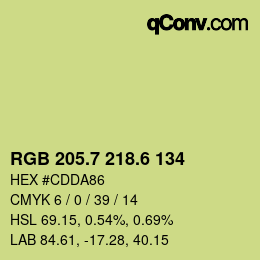 カラーコード: RGB 205.7 218.6 134 | qconv.com