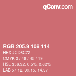 Color code: RGB 205.9 108 114 | qconv.com