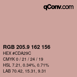 Color code: RGB 205.9 162 156 | qconv.com