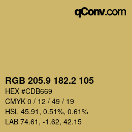 Color code: RGB 205.9 182.2 105 | qconv.com