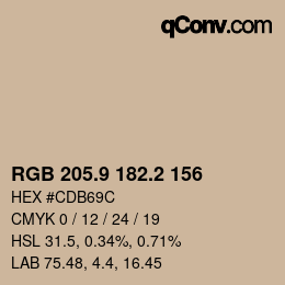 Color code: RGB 205.9 182.2 156 | qconv.com