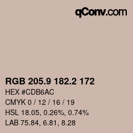 Color code: RGB 205.9 182.2 172 | qconv.com