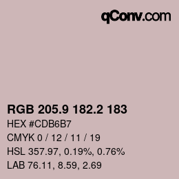 Color code: RGB 205.9 182.2 183 | qconv.com