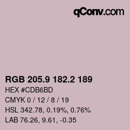 カラーコード: RGB 205.9 182.2 189 | qconv.com