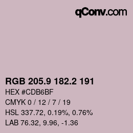 Color code: RGB 205.9 182.2 191 | qconv.com