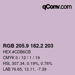 Color code: RGB 205.9 182.2 203 | qconv.com