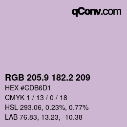 Color code: RGB 205.9 182.2 209 | qconv.com