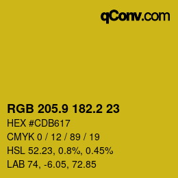 カラーコード: RGB 205.9 182.2 23 | qconv.com