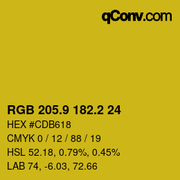 カラーコード: RGB 205.9 182.2 24 | qconv.com