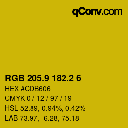 カラーコード: RGB 205.9 182.2 6 | qconv.com