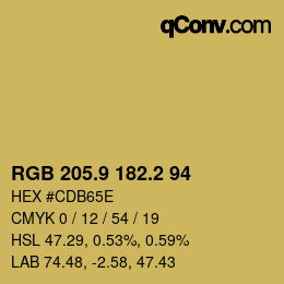 Color code: RGB 205.9 182.2 94 | qconv.com